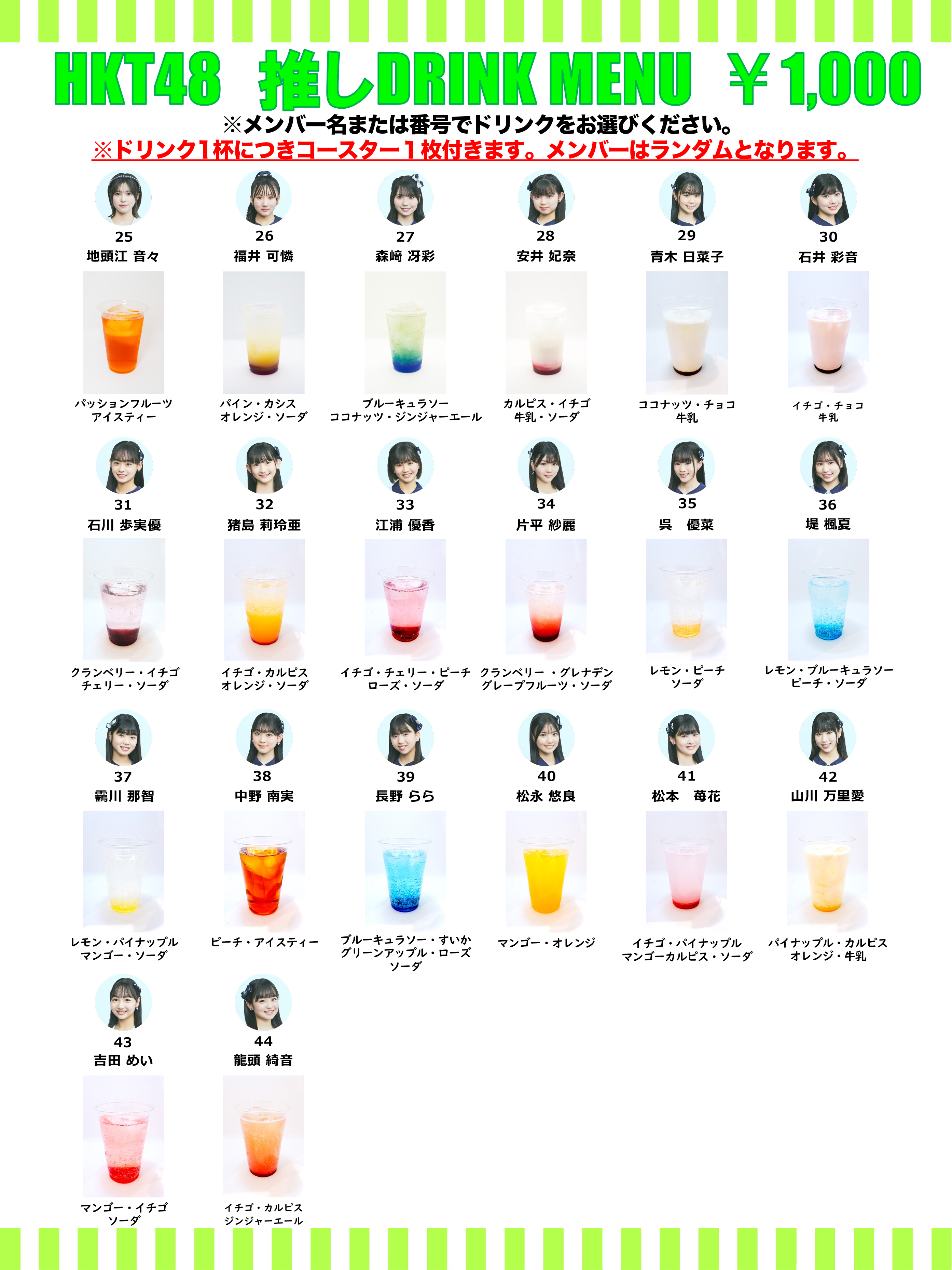HKT48 推しドリンク コースター第18弾販売開始のお知らせ