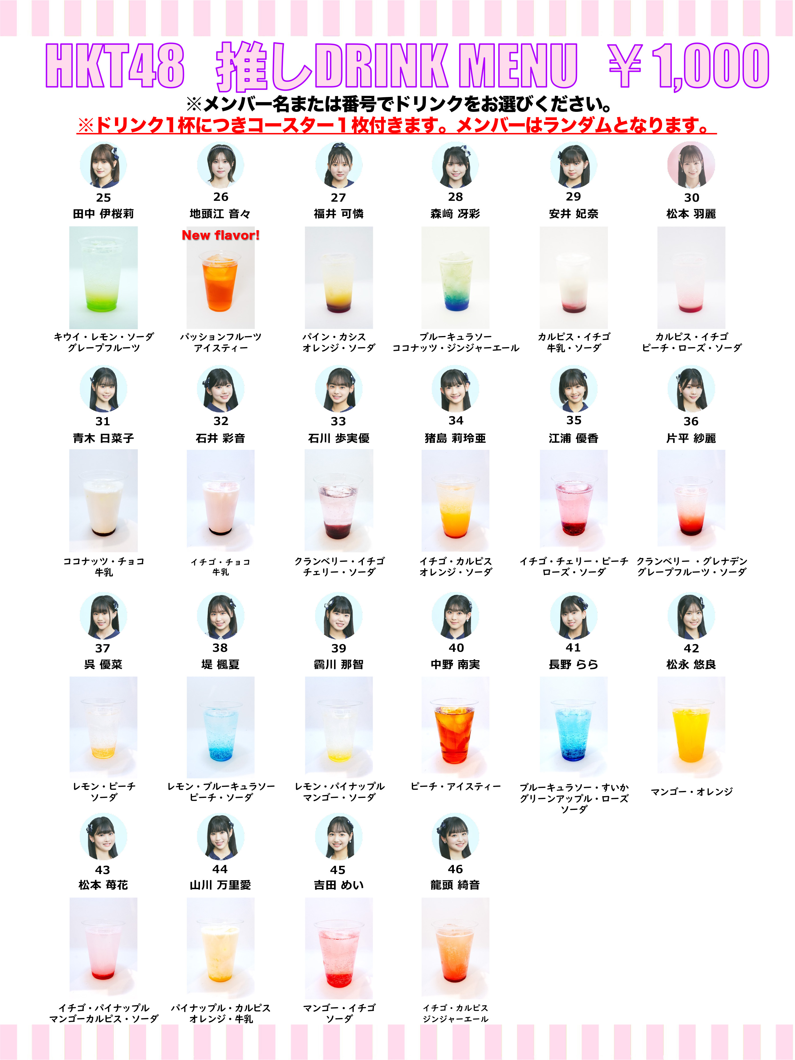 HKT48グッズ HKT48 推しドリンク コースター第16弾販売開始のお知らせ