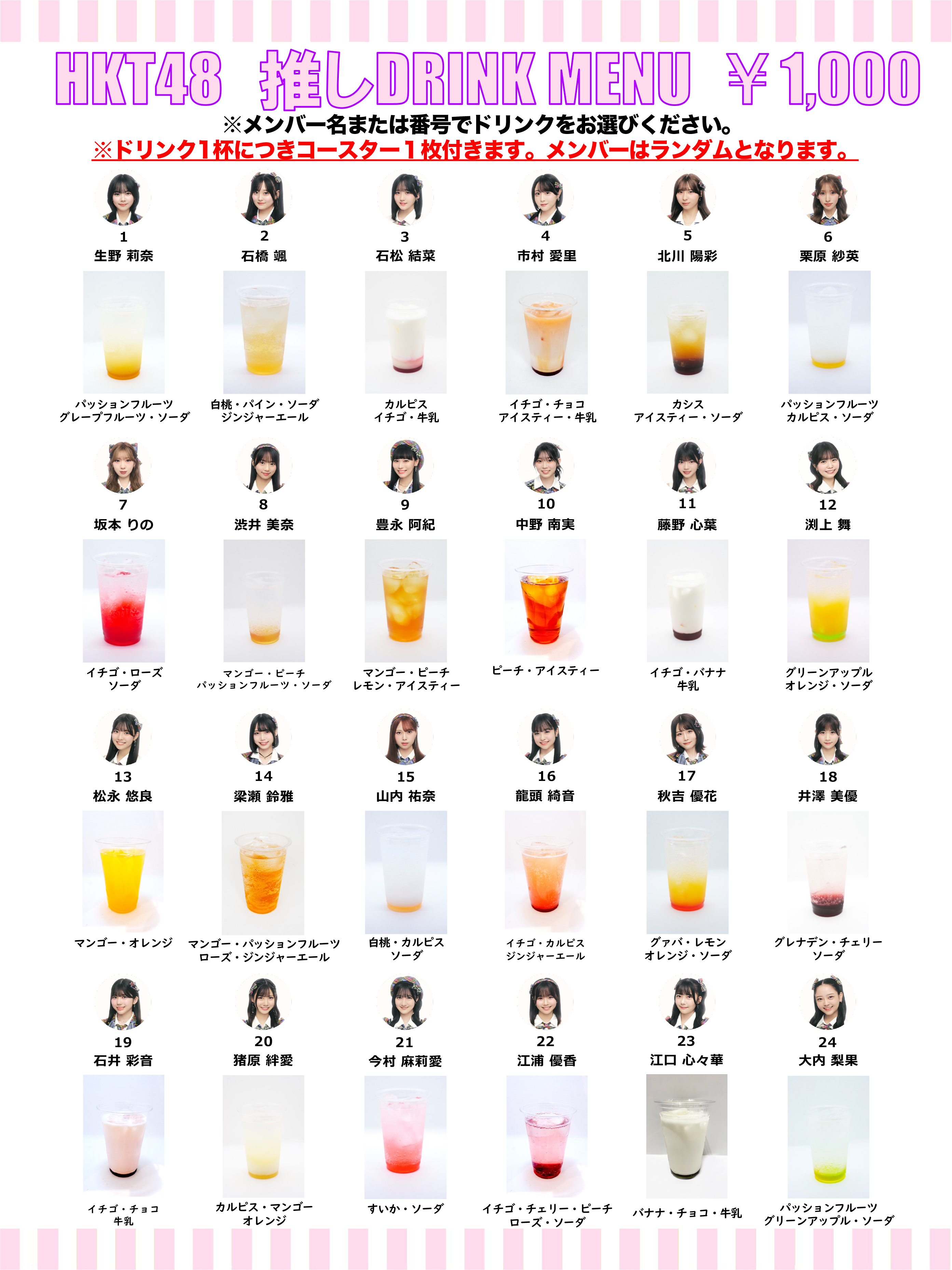 HKT48 推しドリンク コースター第21弾販売開始のお知らせ | ニュース