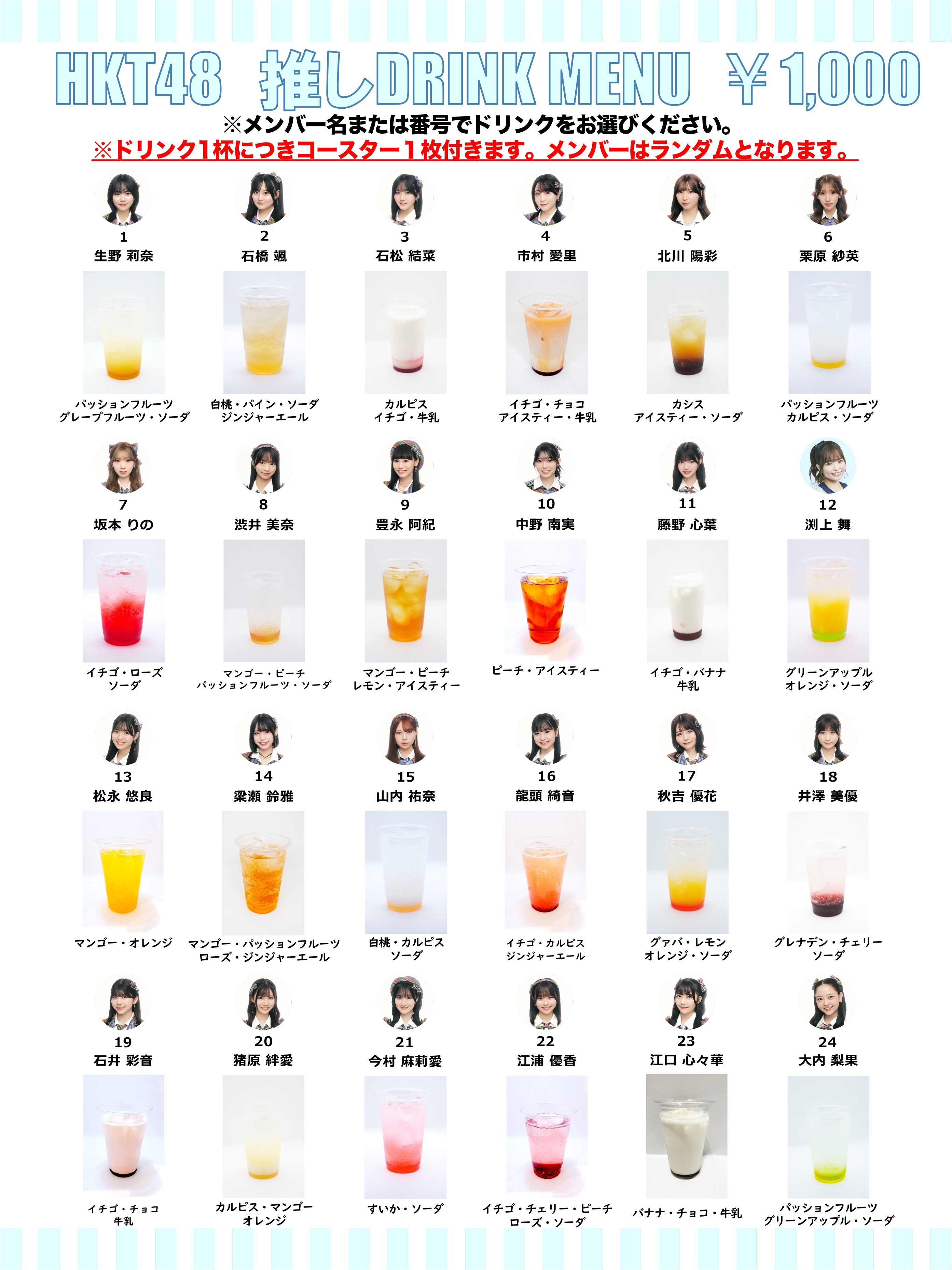 HKT48 推しドリンク コースター第20弾販売開始のお知らせ | ニュース